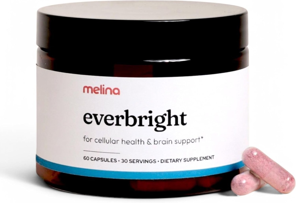Melina Everbright NAD + tillæg for kvinders energi og lang levetid - Nicotinamid Riboside (NR), Pterostilben, Citicoline, Astaxanthin - Anti- Aging, Focus, og Skin - 3. part Testet - 30 Tjenester