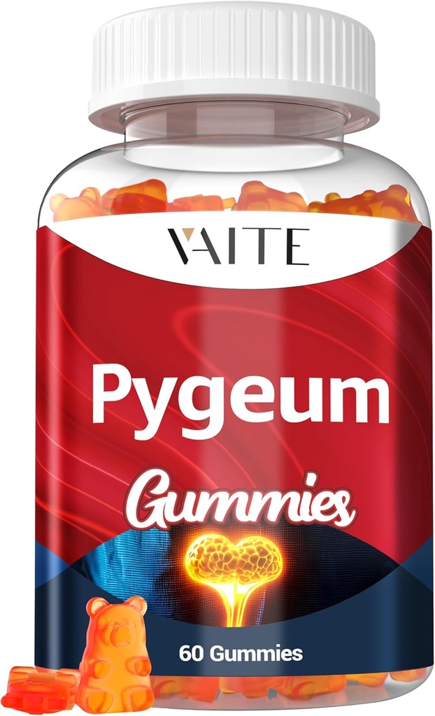 Pygeum Supplement Gummies 500mg - Vegansk Chewables med Africanum Bark Extract, Plant- baserede Kosttilskud til mænd, Non- GMO Gluten- fri, Sugar- fri, Gelatin- fri, 60 Chews Gummy