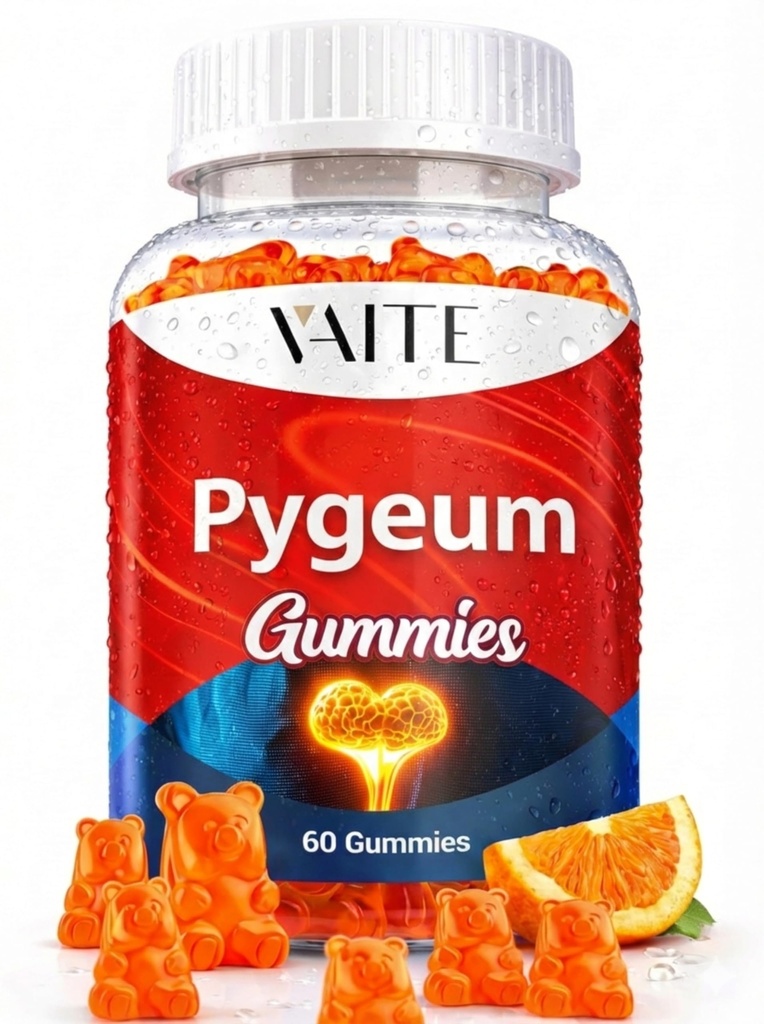 Pygeum Supplement Gummies 500mg - Vegansk Chewables med Africanum Bark Extract, Plant- baserede Kosttilskud til mænd, Non- GMO Gluten- fri, Sugar- fri, Gelatin- fri, 60 Chews Gummy