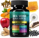 Sea Moss 3000mg Black Seed Oil Capsules 2000mg Ashwagandha Kosttilskud 1000mg Bladerwrack Gurmerisk Burdock & Vitamin C & D3 Manuk Honey Dandelion Yellow Dock Chlorophyll ACV