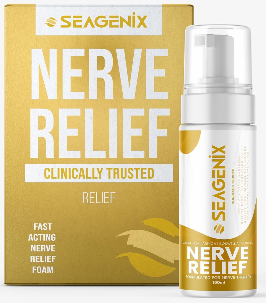 Nerve Relief Muskelskum - Nerve Spray Magnesium - Arnica - Boswellia - Menthol Formel - Nerve og muskel Relief - Fast- Fungerer med Magnesium Sulfate - 150 ml - 1 greve