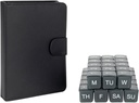 e- Pille 5 gange om dagen x 7 dag Stor Ugentlig Pill Organizer, Vitamin og Medicin Pill Box - med Discreet Case (sort)