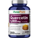 NusaPure Quercetin 1000mg - 200 Veggie Caps (ikke- GMO, Vegan, Vegetar) Bioperine