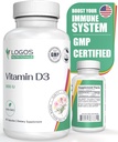 D3- tilskud - D- 5000 IE - Support Sunde knogler, tænder, muskler, kardiovaskulær og immunfunktion - Dairy- Free, Soy- Free - 60 kapsler