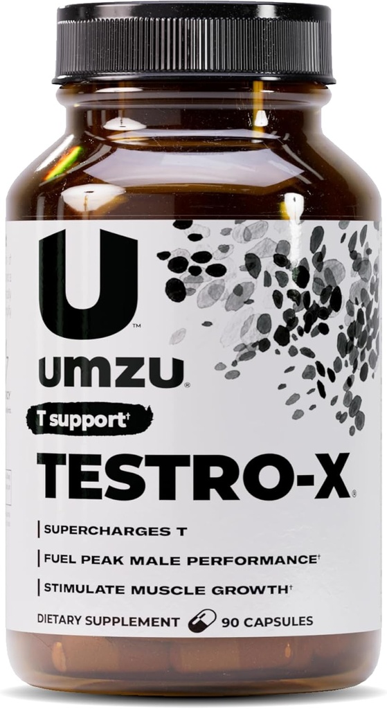 UMZU Testro- X tillæg til mænd - 90 kapsler til 30 dages forsyning - understøtter energi, fokus, styrke & muskel Inddrivelse - med Ashwagandha & Zink - Natural Mænds Wellness Support Formel