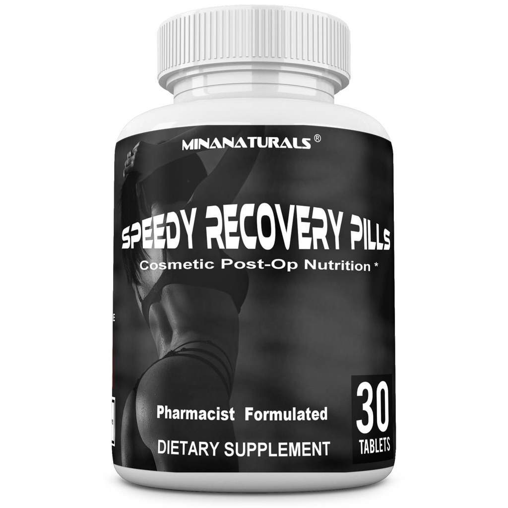 Speedy Recovery Pills Post-OP Recovery Supplement, Scar Support Vitamins, Promotes Collagen and Fast Wound Healing, Specially Formulated for Post op Cosmetic Surgeries, 30 Tablets