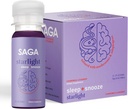 SAGA Starlight Organic Sleep Shots - Natural Sleep Aid med Melatonin, Reishi, Valerian Root, Ashwagandha, Kamille - Sugar- Free, Vegan, Zero Calories, Plantbaserede Sleep Support, Rejsestørrelse (2 Oz)