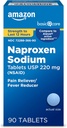 Basic Care Naproxen Natriumkapsler 220 mg, 12- timers feber Reducer (NSAID) og smertelindring for muskelakker, rygsmerter, hovedpine, tandpine, mindre arthritis, 90 Greve (emballage kan variere)