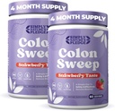 ColonSweep Psyllium Husk Powder Colon Cleanser - Vegan, Gluten Free Fiber Supplement - Safe Colon Cleanse for Constipation Relief, Bloating Relief & Gut Health -16 OZ (60 Servings) - 2 Pack