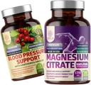 Nummer et ernæring N1N Premium Magnesium Citrate [1250mg] og blodtryksstøtte [13 Potent Ingredienser med Hawthorn & Hibiscus], 2 Pack Bundle