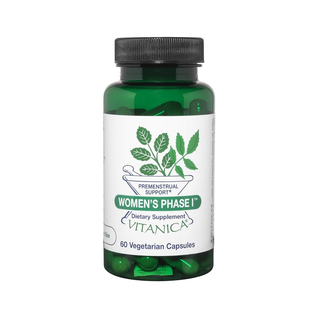 Vitanica Women's Phase I, Premenstrual Support, Vegan, 60 Capsules