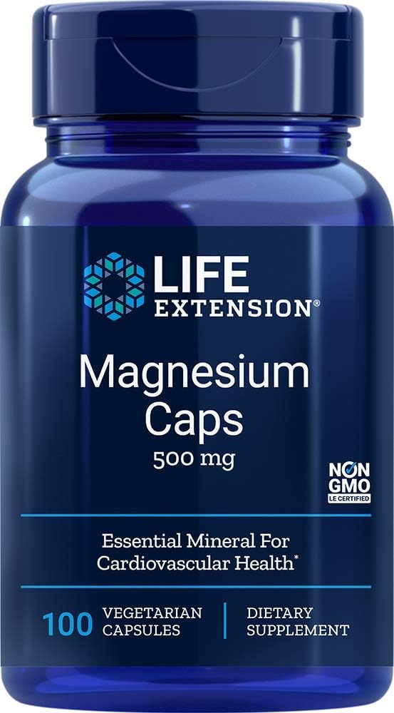 Life Extension Magnesiumkapsler 500 mg, 100- Tælling
