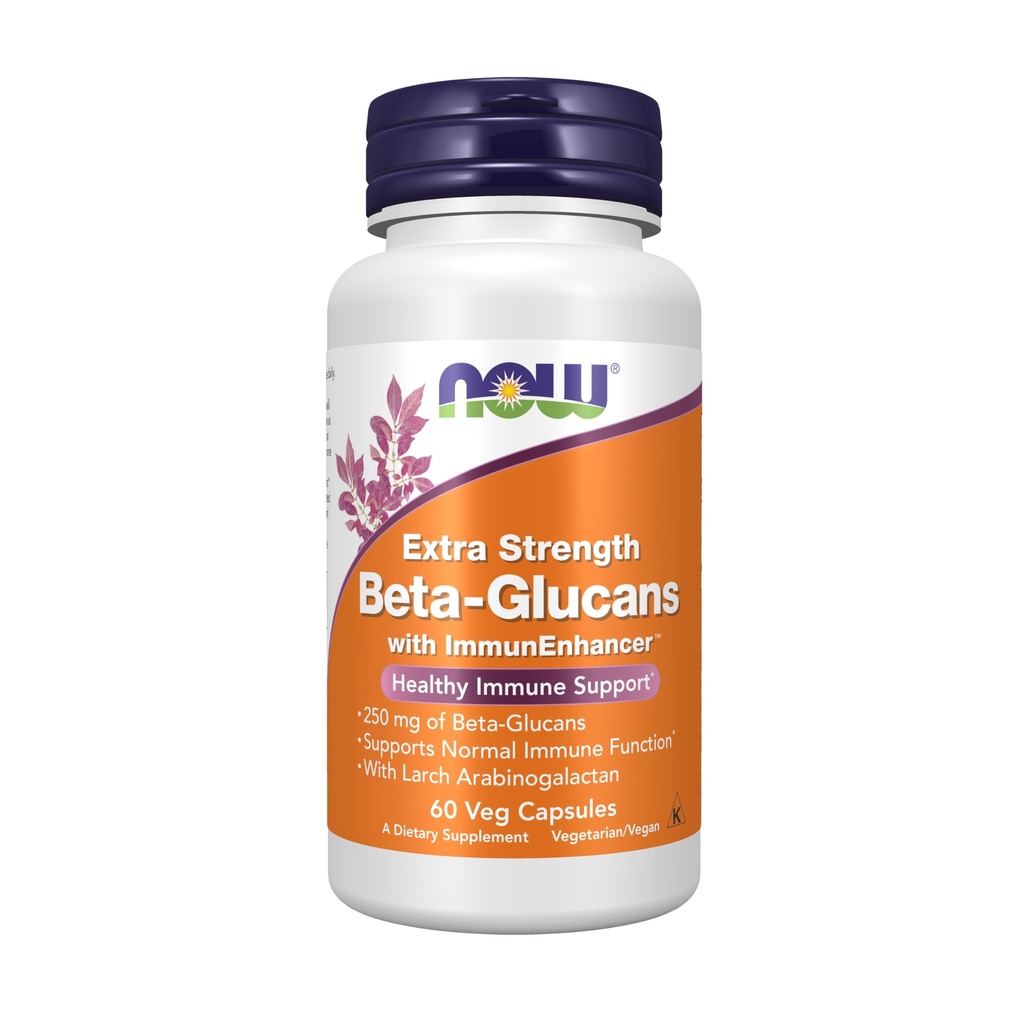 Now Foods Supplements, Beta- Glucans with ImmunEnhancer ™ with Larch Arabinogalactan, Extra Strength, 60 Veg Capsules