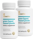 Xtenenlife Green Lipped Mussel Powder - 2400mg tillæg med Omega-3 fedtsyrer fra New Zealand for fælles sundhed, 120 kapsler (2 pakker)