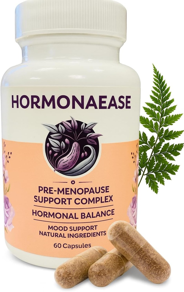 HormonaEase Women’s Wellness Supplement – Vegan Hormonal Balance, Mood & Energy Support with Maca Root & Dong Quai
