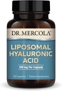 Dr. Mercola Liposomal Hyaluronsyre, 30 Servering (30 kapsler), 100 mg Per kapsel, Kosttilskud, fremmer hud udseende, ikke-GMO