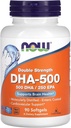 Now Foods Kosttilskud, DHA- 500 med 250 EPA, Molekylært Destilleret, Understøtter Brain Health *, 90 Softgels