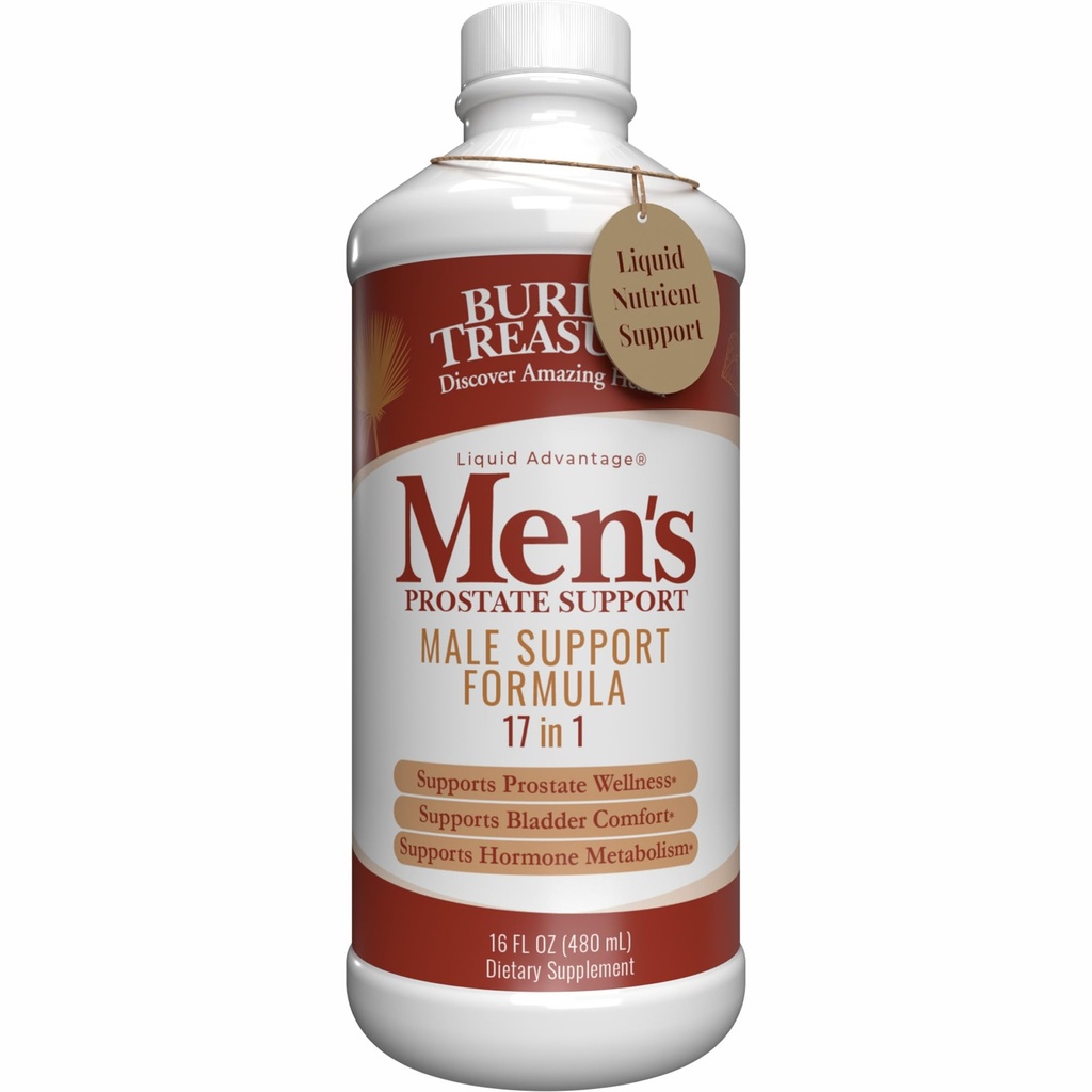 Begravet skat: Mænds Prostate Complete - Natural Herbal Formel Supplement w / Saw Palmetto, Pygeum Bark, & Stine Nettles til at støtte sunde urinveje og prostata funktion - 16 oz