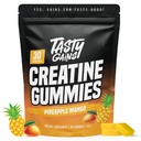 TASTY MAINS Creatinine Gummies - 90g Creatinine Monohydrat - Workout Supplements - Build Muscle & Boost Styrke til mænd og kvinder - Made in USA - Ikke GMO - Vegansk Friendly (Stor, Ananas Mango)