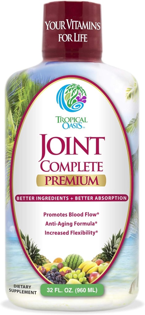 Joint Complete Premium- Liquid Joint Supplement w/Glucosamine, Chondroitin, MSM, Hyaluronic Acid – for Bone, Joint Health - 96% Max Absorption– 32oz, 32 serv