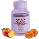 Lemme Glow Collagen Gummies for Thick Hair, Stærk Nails & Sund Hud med Multi- Collagen Peptider, Biotin, Trace Minerals, Zink, Vitamin A, C & E, Dairy & Gluten Free, Peach Flavor, 60 ct.