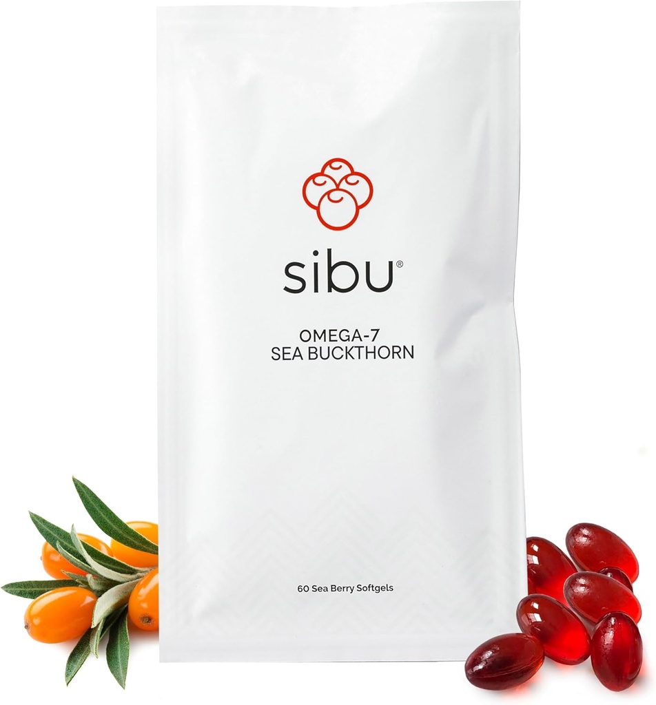 sibu Sea Buckthorn Omega- 7 Softgels (30- Day Refill Sachet) - supplement til sund hud, hår, negle og tørhed