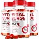 (3 Pack) Vital Surge - Vital Surge for Mænd Gummies, Vital Vita Surge Max Maksimum Styrke 1050 MG, VitalSurge Supplement Support Gummy Advanced Formel, Premium Vitamin Gomitas (180 Gummies)