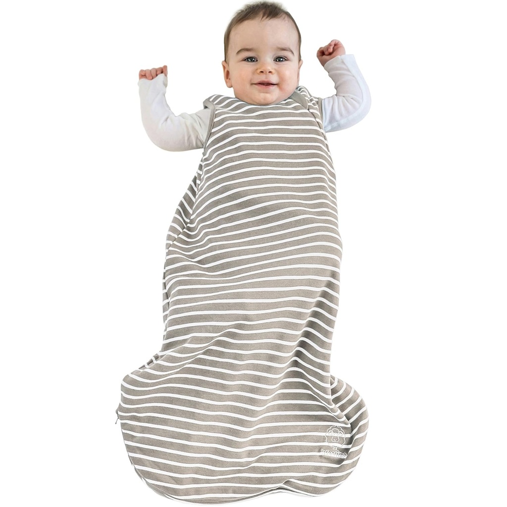 Woolino Merino uld og økologisk bomuld baby sovepose - 4 Sæson Classic Sleep Sack for Baby - Two-Way lynlås sovepose til Baby og Toddler - 0-6 måneder - Jorden
