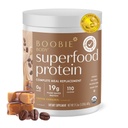 Boobie Body Superfood Protein Graviditet og Postpartum Meal Erstatning Shake, Coffee Caramel Flavor Buddy 124; 19g Protein Buddy 124; Safe for Amning & Barnhood Buddy 124; Organic, Vegan, Zero Sugar, 1 Tub (20 Servere)