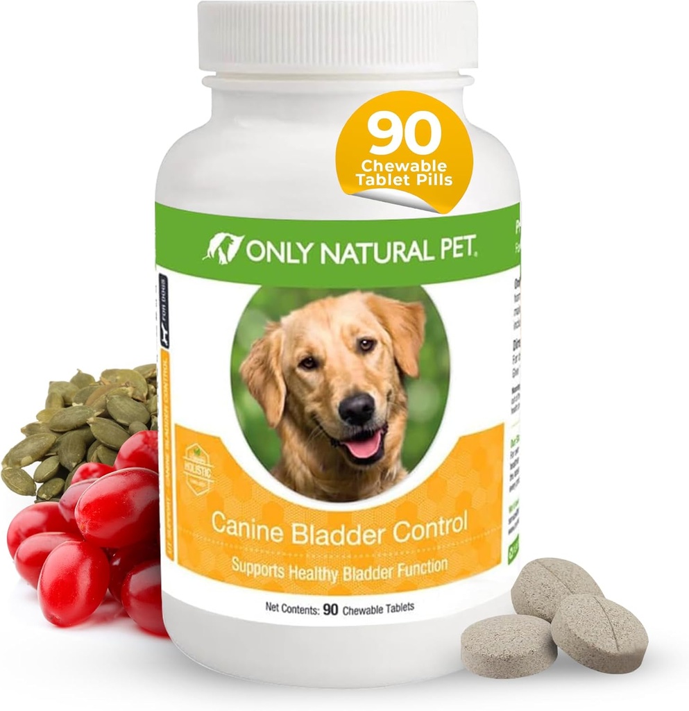 KUN NATURAL PET Canine Bstigen Control - Senior Hundepleje Supplement - UTI, Urinære Tract Sundhed, Inkontinens Support w / Cranberry Extract Medic124; piller, vitaminer, 90 tyggetabletter (Natural Turkey)
