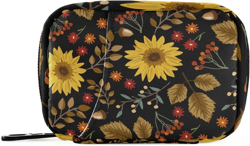 xigua Sunflower Pill Case 7-Day Travel Pill Organizer Box med lynlås Lukning til vitaminer, medicin og kosttilskud