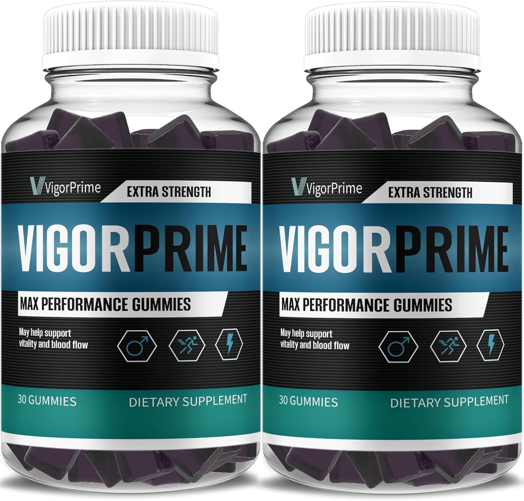 (2 Pack) Vigor Prime Performance Gummies Prime Vigor XL Gummy Supplement, Vigor Prime XL Maksimal styrke Advanced Shilajit Sea Moss Bukkehorn Gummies Samlet energi Vitality Support (2 måneder Tilgang)