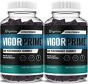 (2 Pack) Vigor Prime Performance Gummies Prime Vigor XL Gummy Supplement, Vigor Prime XL Maksimal styrke Advanced Shilajit Sea Moss Bukkehorn Gummies Samlet energi Vitality Support (2 måneder Tilgang)