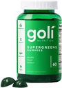 Goli SuperGreen Vitamin Gummy - 60 Greve - Essentielle vitaminer og mineraler - Plante-baseret, Vegan, Gluten- Free & Gelatine Free - Sundhed indefra, pakke med 1