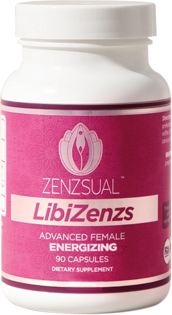 ZENZSUAL Libizenzs - Plantbased Energy Support for Women - Caffe- Free with Maca Root, Ashwagandha & Ginseng - Understøtter Daily Stamina, Focus & Well- Being - 90 Veganske kapsler