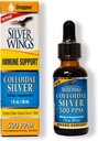 Natural Path Silver Wings Kolloid Sølv 500PPm, Amber Brown Liquid immunforsvar, 1 Fl Oz (pakke med 1)