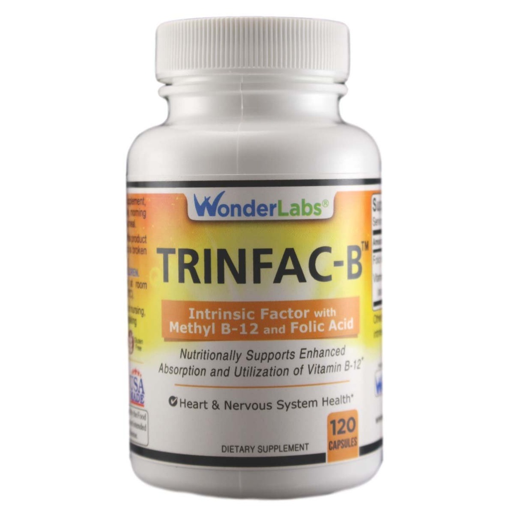 Wonder Laboratories Intrinsic Factor med folinsyre og vitamin B- 12 1000mcg - 120 kapsler