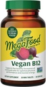 MegaFood Vegan Vitamin B12, vitamin B tillæg med vitamin B6, B12 vitaminer, og folinsyre, understøtter cellulær energiproduktion, nervesystem sundhed & kardiovaskulær funktion - 30 tabletter