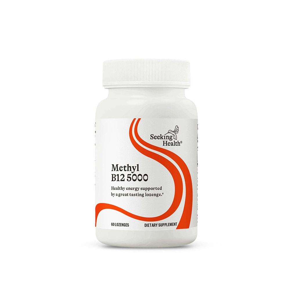 Søg Health Methyl B12 5000, 5000 mcg B12 som Adenosylcobalamin og Methylcobalamin, Potent Formel understøtter sund metabolisme, Methylering, Kognitiv Sundhed, Vegansk og Vegetarisk (60 lozengs) *