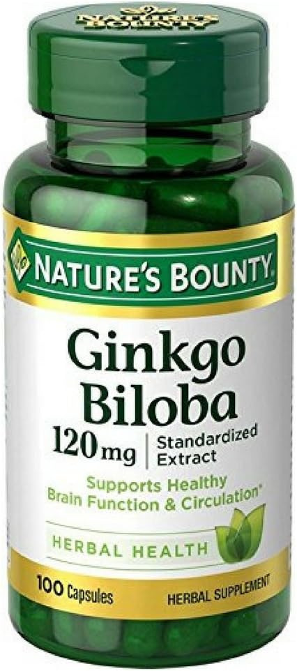 Nature 's Bounty Ginkgo Biloba 120mg, 100 kapsler (pakning med 4)