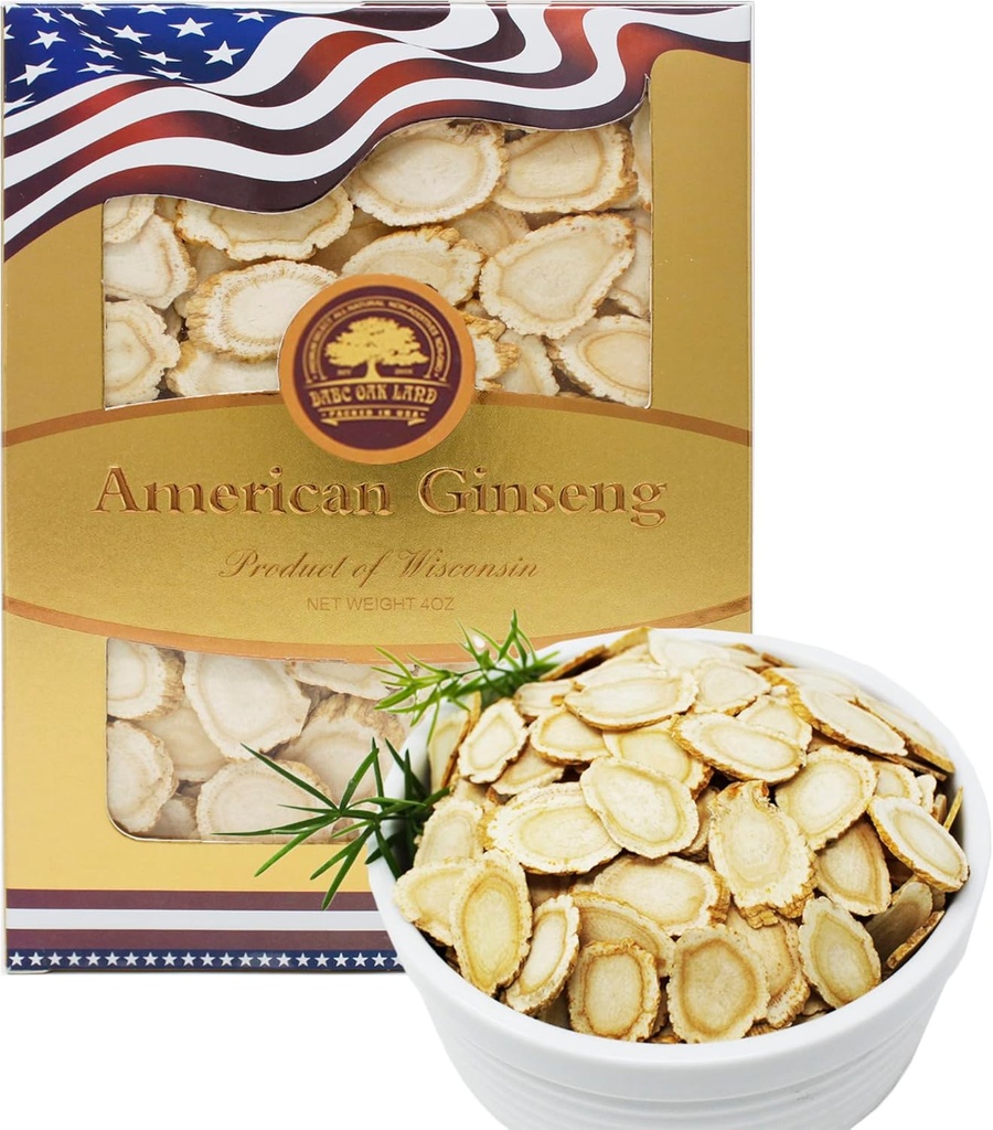 Amerikansk Ginseng Slices fra Wisconsin, DOL Amerikansk Wisconsin Ginseng Slices Root for Tea, Energi for mænd sundhed øger Immunitet, Det er en god idé, Lager Round Strip 1 Box of 4OZ