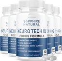 (5 Pack) Neuro Tech IQ Brain Supplement Neurotech Iq Focus Formel piller (300 kapsler)