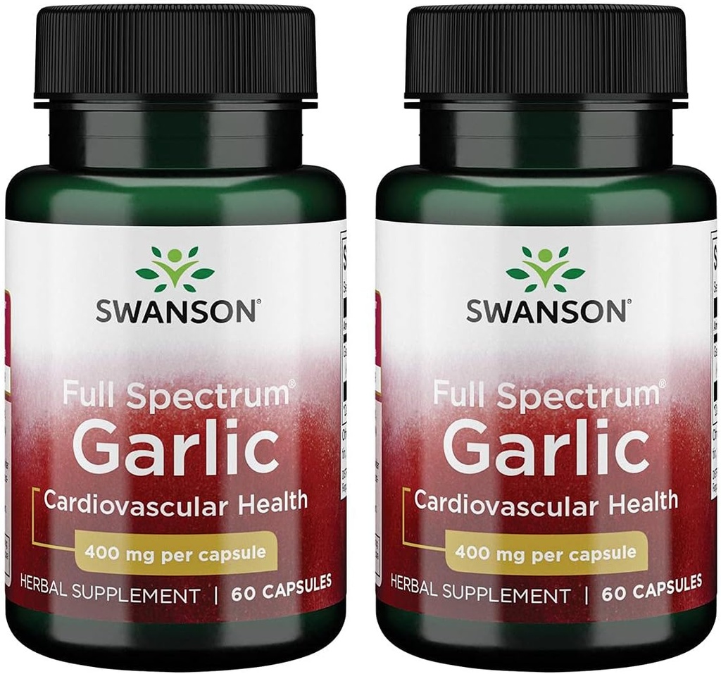 Swanson Full Spectrum Hvidløg (Cloves) 400 Milligram 60 Kapsler (2 Pack)