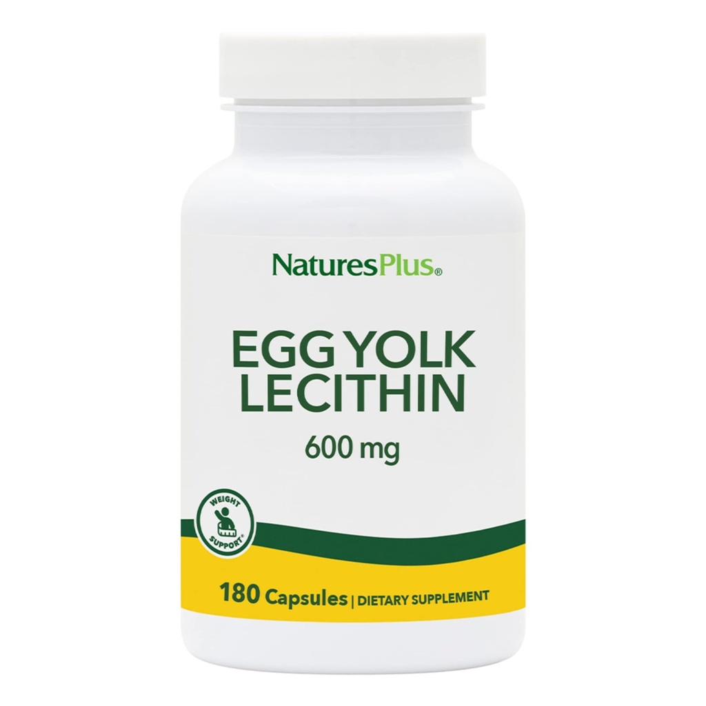NaturePlus Egg Yolk Lecithin - 600 mg, 180 kapsler - Soja fri, Gluten fri - 90 Servere