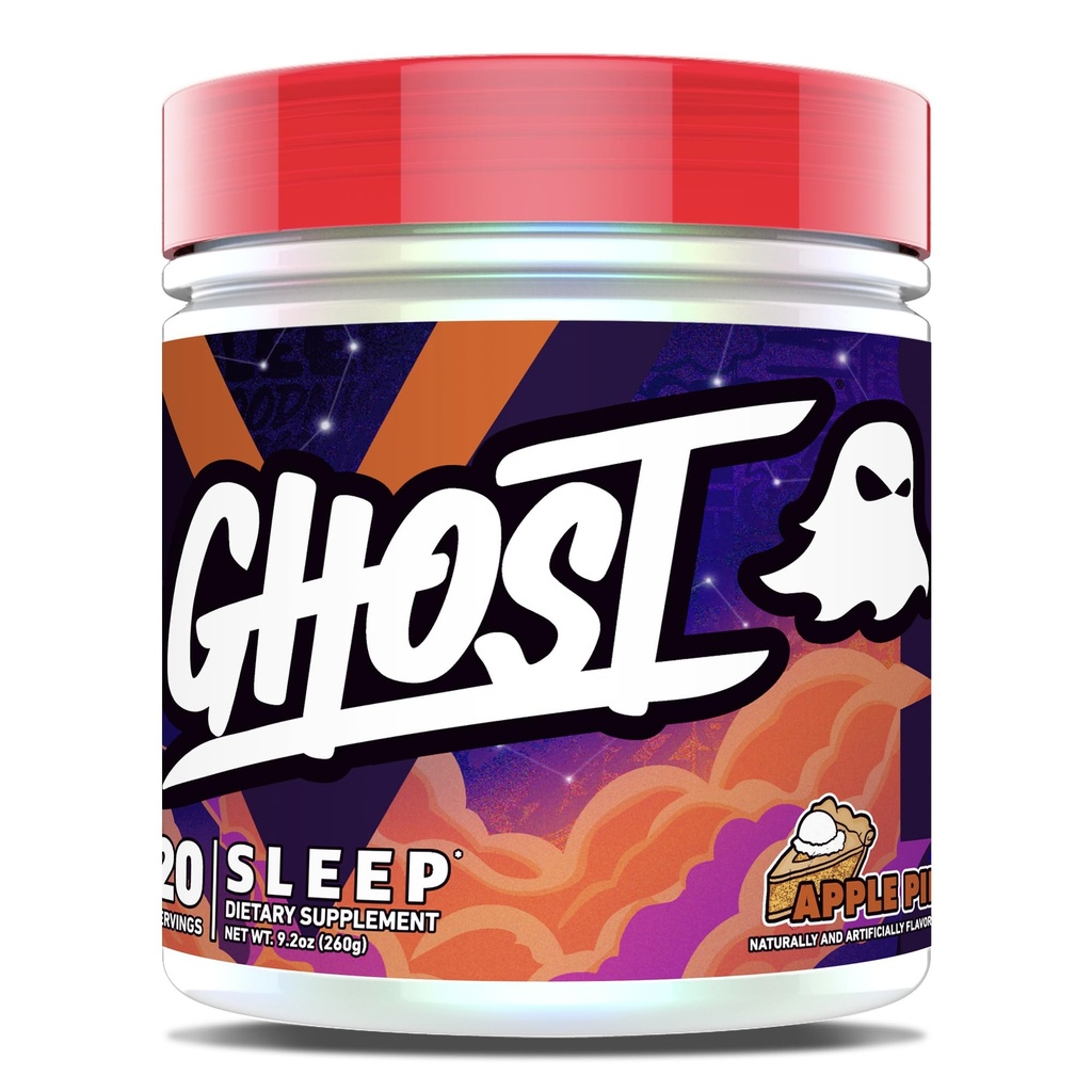 GHOST Sleep Kosttilskud, Apple Pie - Inddrivelse og hvile med Premium ingredienser, herunder Melatonin, Colostrum & Ashwagandha - Understøtter søvn kvalitet - Gluten- Free & Sugar- Free