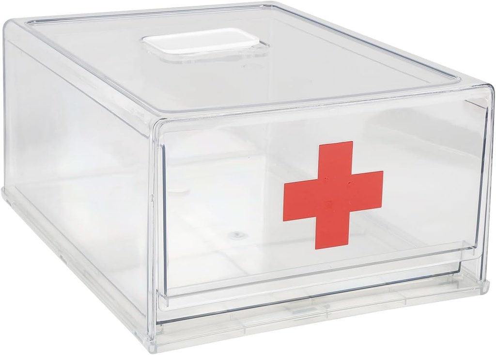 Medicine Kabinet Organizer Tomme Medicine Storage Box for Kabinet Plastic bager First Aid Clear Stackable Medicine Flaske Organizer for Førstehjælp, Medicinsk Forsyning og Medicinsk Opbevaring
