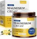 Magnesiumcreme til søvn - Naturlig tematisk Magnesiumlotion til smerter og ben kramper, muskelafslapning, rolig - Natlig kropssmør til dyb hydrering - Sikker for børn (Vanilla)