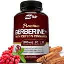 NutriFlair Premium Berberine HCL 1200mg, 60 kapsler - Plus Pure True Ceylon kanel, kosttilskud piller, immunsystemet støtte