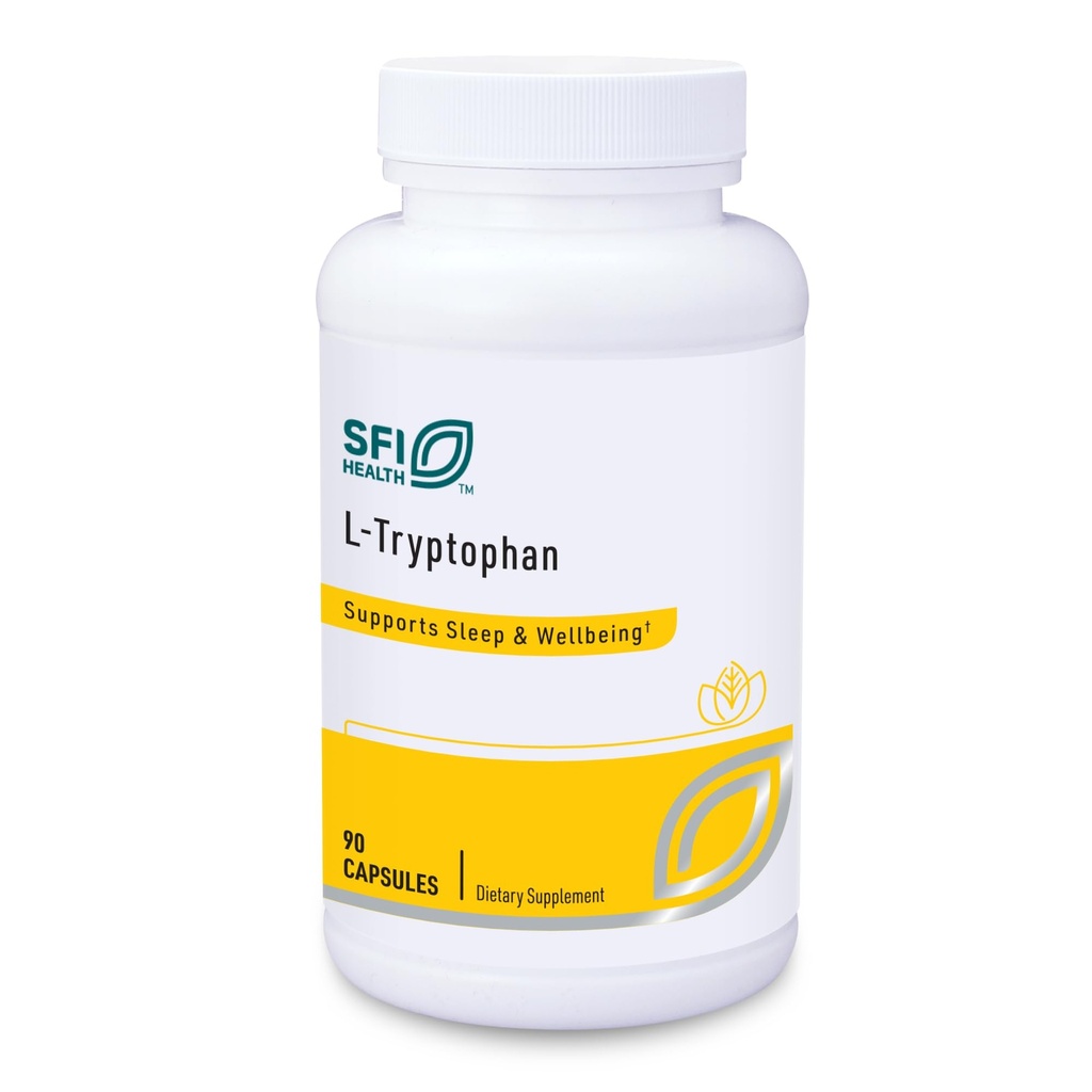 Klaire Labs SFI Health L-Tryptophan - 2000 Milligrams Amino Acid Precursor to Serotonin & Melatonin, Mood & Sleep Support (90 Capsules)