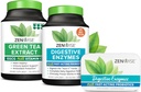 Zenwise Health fordøjelsesfremmende enzymer, grøn te ekstrakt, og gratis rejse Tin